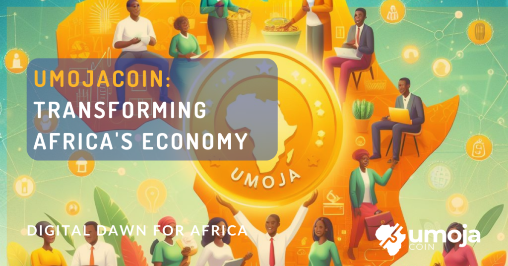 African SMEs thriving with Umoja Coin transactions symbolizing financial empowerment.