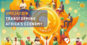 African SMEs thriving with Umoja Coin transactions symbolizing financial empowerment.